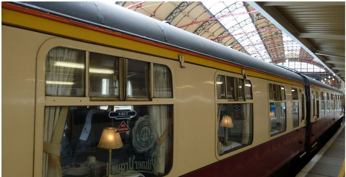 Standard class carriage interior with comfortable seating